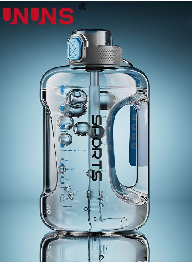 UNUNS Water Bottle With Time Marker,2.5L Water Bottle With Straw And One-Touch Cap,Reusable Water Bottles With Handle And Bottle Brush ,Eco-Friendly Leak-Proof  - Image 5