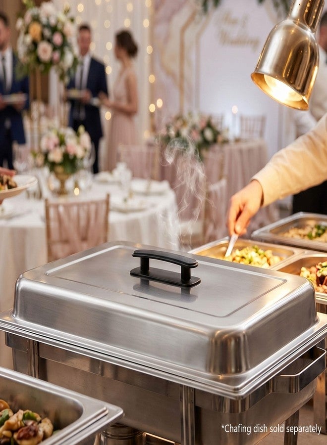 TrueCraftware- 8 Qt. Full Size Stainless Steel Dome/Chafer Cover with Black Plastic Handle- Chafers and Buffet Warmer Cover for Catering Event Party Holiday Buffet Weddings Catering - Image 2