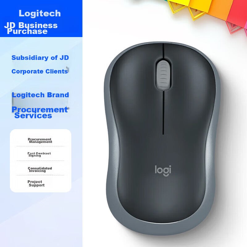 Logitech M185 [Enterprise Grade] Wireless Office Mouse with Symmetrical Design, for Home, Laptop And Desktop Computers, with 2.4G Wireless Receiver, Gray Edge [Single Unit Discount] - Image 1