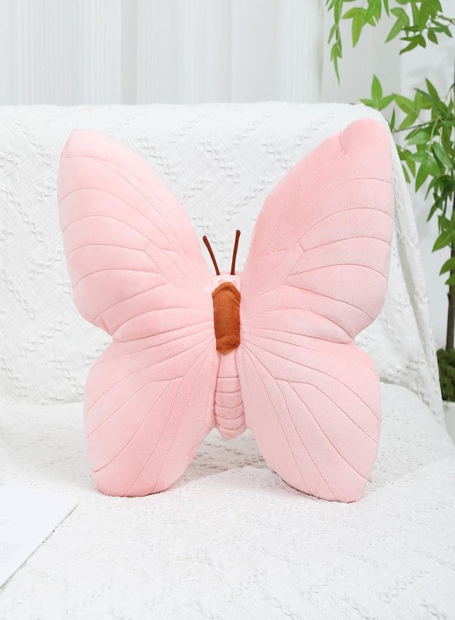 Labauxite Butterfly Shaped Throw Pillow, Soft Butterfly Stuffed Seat Cushion Pad, Plush Pillow Velvet Decorative Animal Pillow for Couch Living Room Bed (Pink) - Image 3