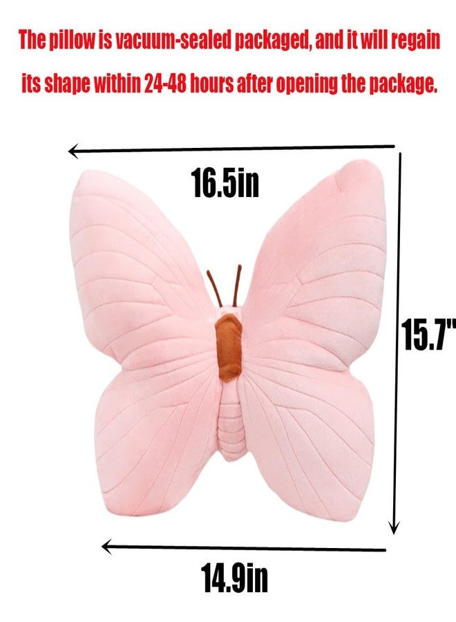 Labauxite Butterfly Shaped Throw Pillow, Soft Butterfly Stuffed Seat Cushion Pad, Plush Pillow Velvet Decorative Animal Pillow for Couch Living Room Bed (Pink) - Image 4