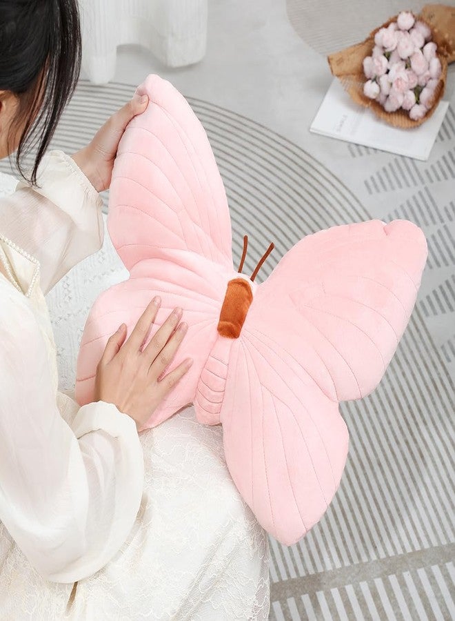 Labauxite Butterfly Shaped Throw Pillow, Soft Butterfly Stuffed Seat Cushion Pad, Plush Pillow Velvet Decorative Animal Pillow for Couch Living Room Bed (Pink) - Image 1