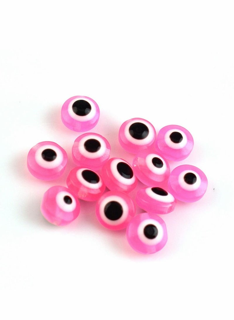 SYOSI Evil Eye Beads, Round Evil Eye Handmade Resin Beads, Charms Round Evil Eye Spacer Beads Handmade Beads for DIY Jewelry Bracelet Earring Necklace Craft Making, Pink, 200 Pcs  - Image 3