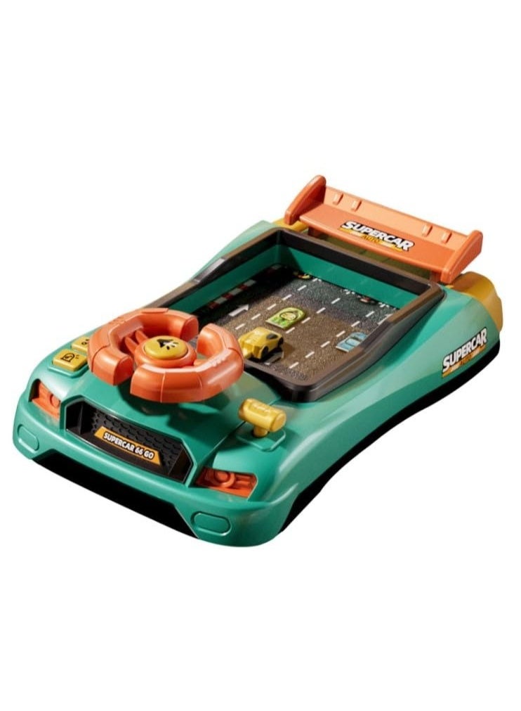 Kids Electric Driving Simulator Racing Car Toy Musical Steering Wheel Toy for Children with Light and Music Interactive Educational Toy - Green  - Image 1