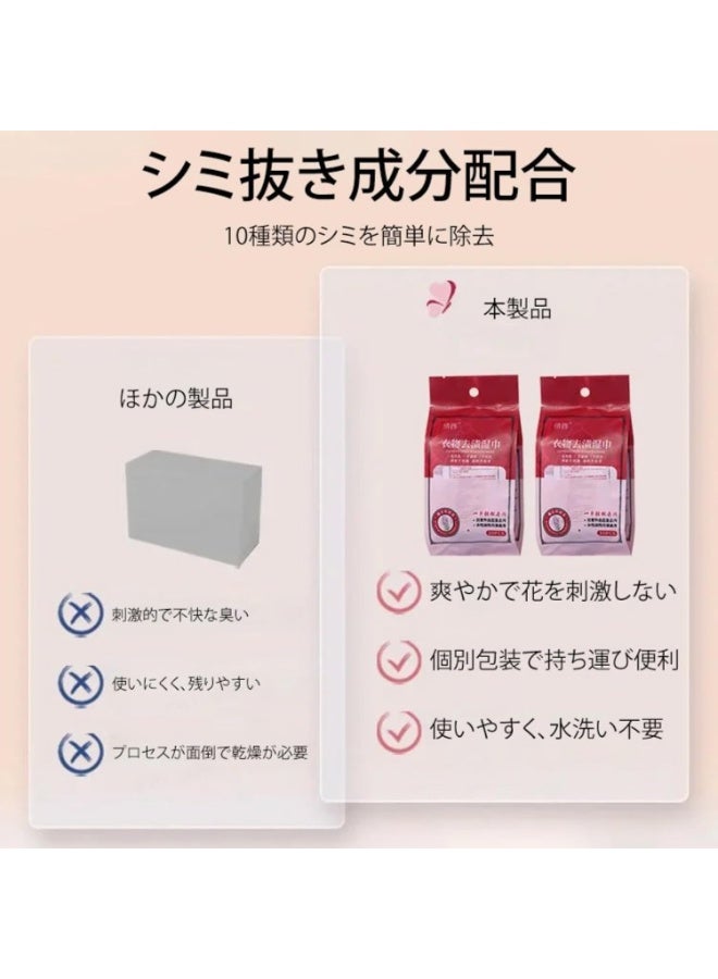 مناديل مبللة لإزالة بقع الملابس، عبوة فردية للملابس، محمولة، 20 منديلًا/صندوق، مزيل للبقع، قوي، لا يحتاج إلى غسيل، لا يترك أي بقايا، مناديل تنظيف الملابس كبيرة الحجم جدًا، للأسفل - Image 2