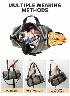 GROIC Sports Gym Bag for Women and Men,Small Sports Duffle Bag with Shoulder Strap and Handbag,Sports Shoulder Bag with Separated Shoe Compartment ,Outdoor Large-capacity Travel Bag  - Image 4