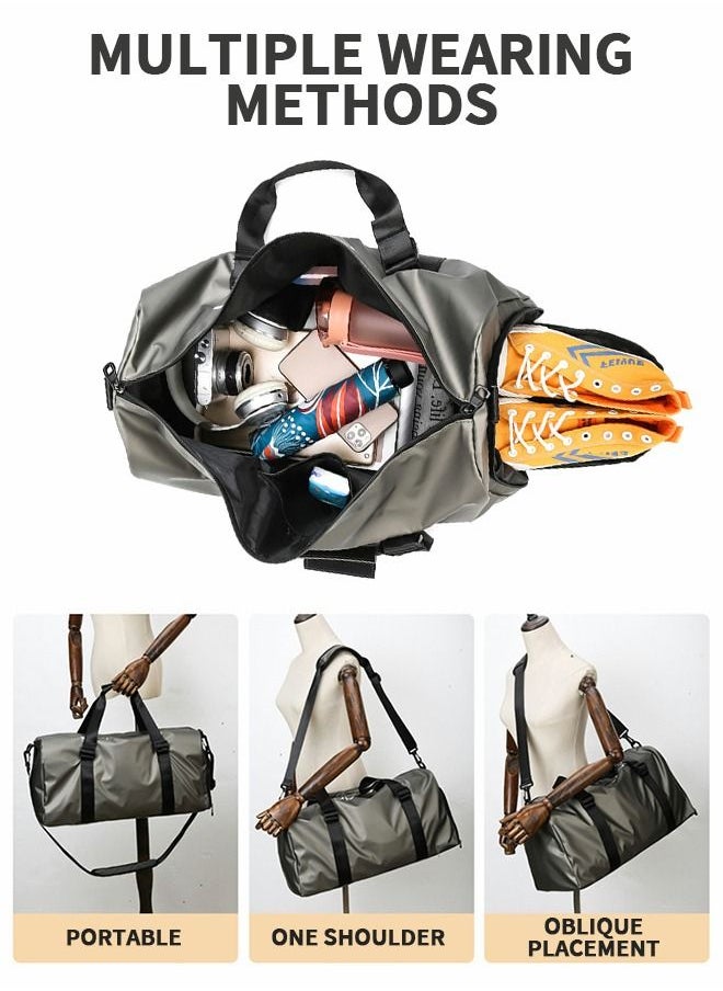 GROIC Sports Gym Bag for Women and Men,Small Sports Duffle Bag with Shoulder Strap and Handbag,Sports Shoulder Bag with Separated Shoe Compartment ,Outdoor Large-capacity Travel Bag  - Image 4