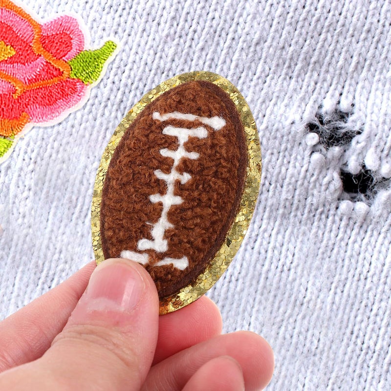 12pcs Football Rugby Chenille Patches for Jackets Hats Coats - Image 5