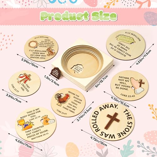 COcnny Easter Story Wooden Puzzle - 8pcs Jesus Story Wood Jigsaw Puzzle Box with Matching Bible, Religious Christian Gift for Sunday School Classroom Game Home Easter Basket Fillers Church Supplies - Image 2