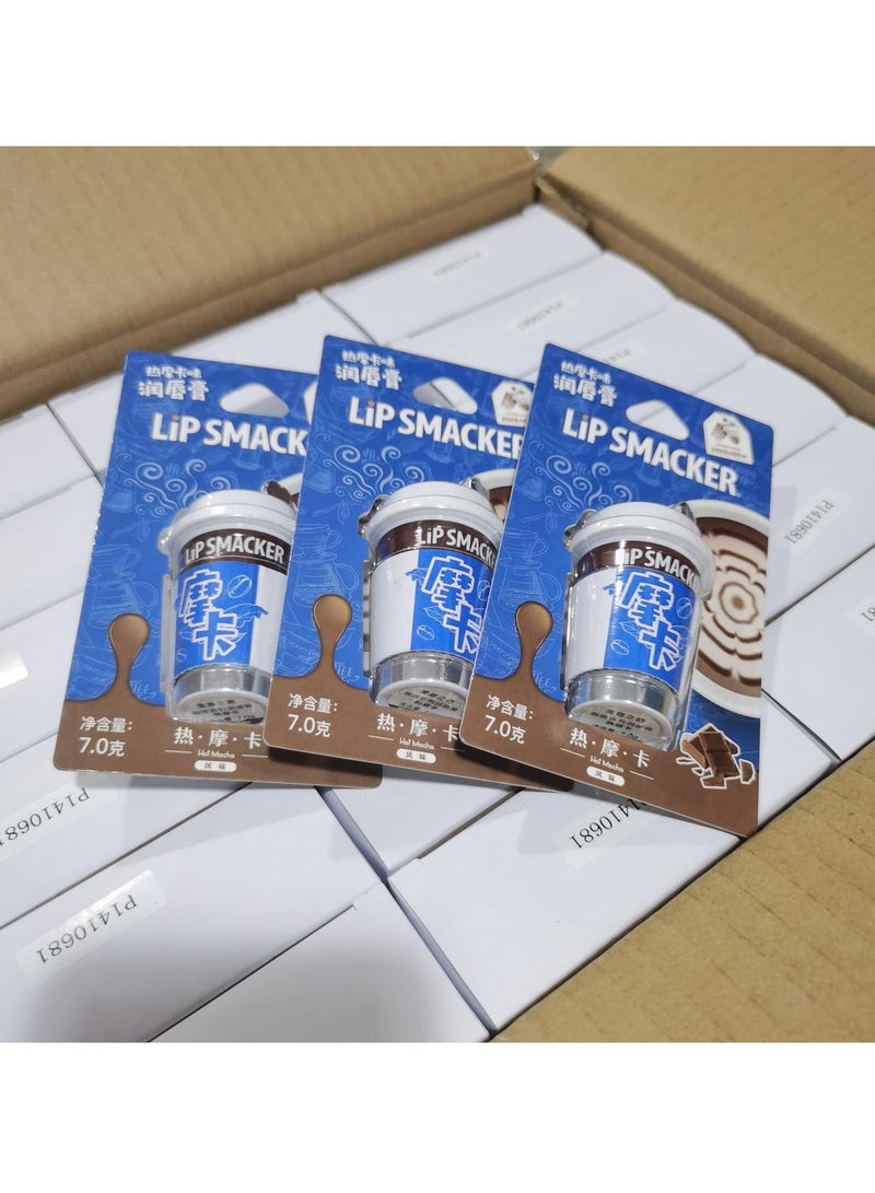 lip smacker diss co-branded hot mocha flavored lip balm cartoon lip moisturizing