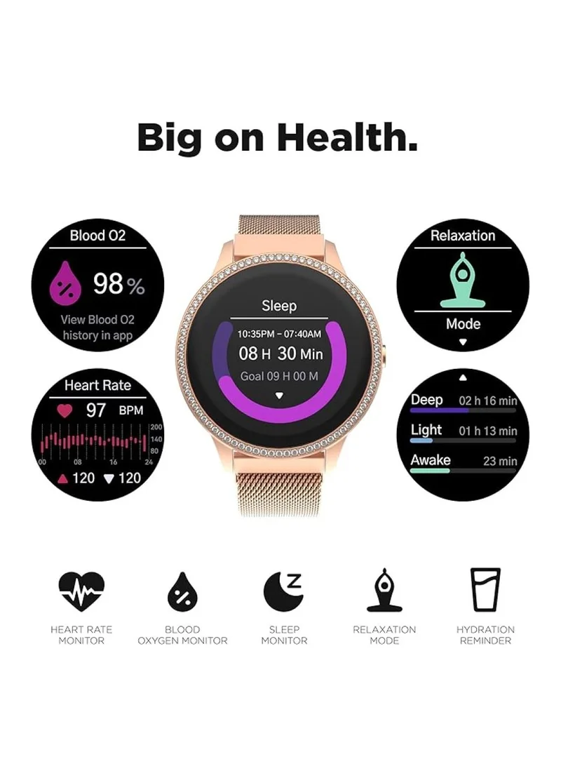 iTouch iTouch Unisex Interactive Sports 4 Watch Rosegold/Rosegold with Mesh Steel Strap, TP4E02-C29