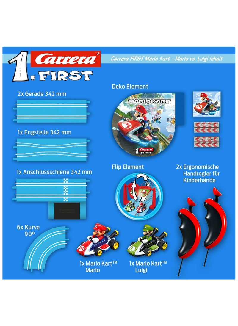 Carrera First Nintendo Mario Kart Track Set | 2.9m Electric Race Track | Dual Racing for Kids & Adults | Scale 1:50 | Includes Controllers