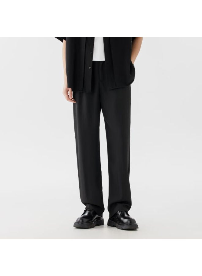 Clor Casual Pants For Men, Spring And Summer Loose Straight-leg Trousers, Trendy Breathable Sports Dress Pants, Cl15 Black, Size L - Image 5