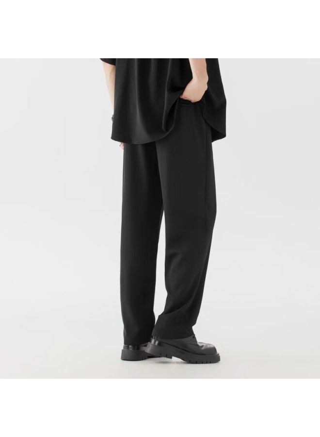 Clor Casual Pants For Men, Spring And Summer Loose Straight-leg Trousers, Trendy Breathable Sports Dress Pants, Cl15 Black, Size L - Image 4