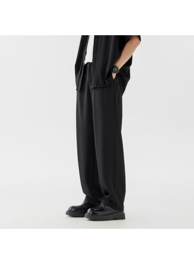 Clor Casual Pants For Men, Spring And Summer Loose Straight-leg Trousers, Trendy Breathable Sports Dress Pants, Cl15 Black, Size L - Image 3