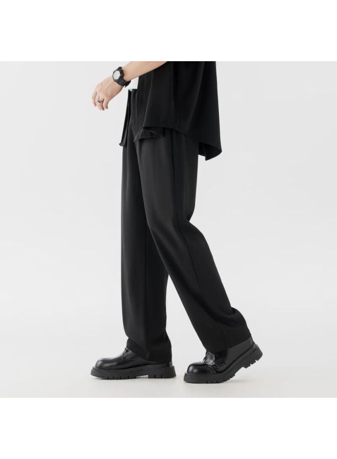 Clor Casual Pants For Men, Spring And Summer Loose Straight-leg Trousers, Trendy Breathable Sports Dress Pants, Cl15 Black, Size L - Image 2