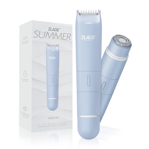 Zlade Summer Vacay 2 in 1 Facial Hair Removal Shaver and Body Trimmer for Women | Face, Body, Bikini Line | Rechargeable with USB C | Waterproof and Showerproof, Easy to Clean Design | Travel Friendly, Compact, Quick and Painless Hair Removal Machine - Image 1