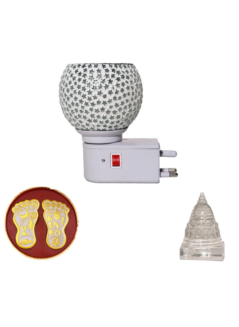 PMG PERFECT MAKERS GROUP PMG Electric Kapoor Diffuser for Home Office Free Laxmi Charan Crystal Shree Yantra Included for Good Luck and Positive Vibrations Stars  - Image 1