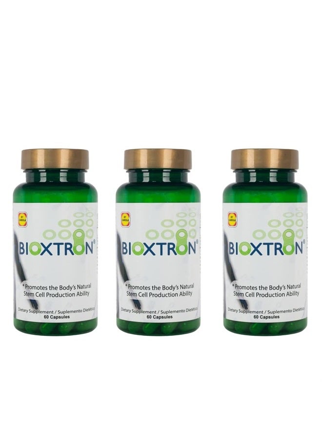 Bioxtron Natural AFA Stem Cell Supplement 60 Capsules Pack of 3 - Stem Cell Production - Energy Levels - Joint Pain - Muscle Pain - Fatigue - Image 1