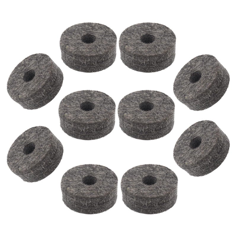 Cheerock Pack of 10 Round Soft Grey Cymbal Stand Felt Washer, Drum Felts Replacement, Enhance Your Drum Kit Sound and Protect Your Cymbals - Image 1