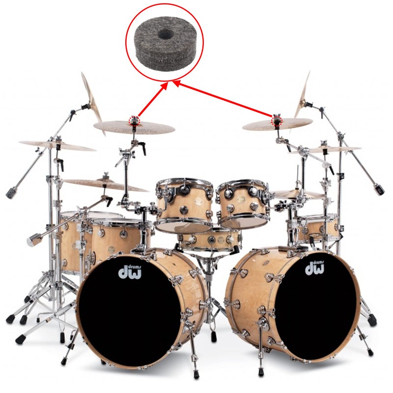 Cheerock Pack of 10 Round Soft Grey Cymbal Stand Felt Washer, Drum Felts Replacement, Enhance Your Drum Kit Sound and Protect Your Cymbals - Image 5