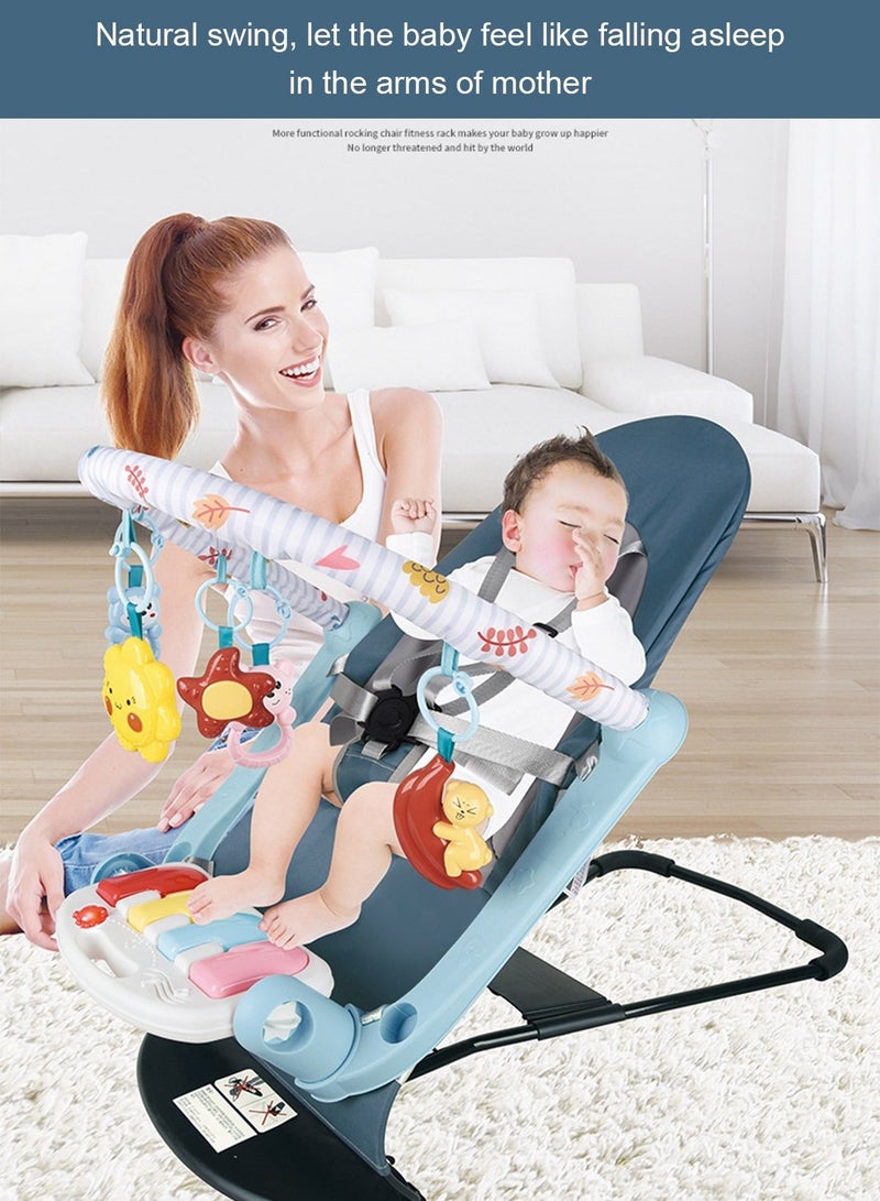 Kidle 2-in-1 Baby Rocker & Activity Gym - Adjustable Baby Cradle Chair with 5 Hanging Toys for Sensory Development, Foldable Infant Lounger for Play & Nap, Portable and Space-Saving. - Image 5