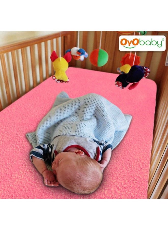 OYO BABY ملاءة سريعة الجفاف ومضادة للماء للأطفال؛ وسادة سرير؛ ملاءة واقية لسرير الأطفال الصغار (صغيرة (50 سم × 70 سم) لون وردي السلمون)  - Image 3