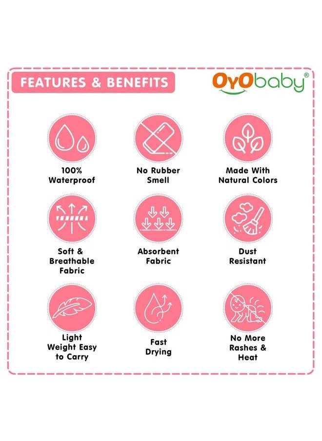 OYO BABY ملاءة سريعة الجفاف ومضادة للماء للأطفال؛ وسادة سرير؛ ملاءة واقية لسرير الأطفال الصغار (صغيرة (50 سم × 70 سم) لون وردي السلمون)  - Image 4