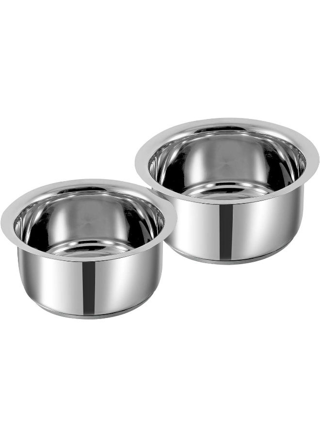 Vinod Stainless Steel, Sandwich Bottom, Tope Set 5 litres and 6 litres - 2 Pieces (Induction and Gas Stove Friendly) Without Lids,2 Years Warranty, Silver - Image 1