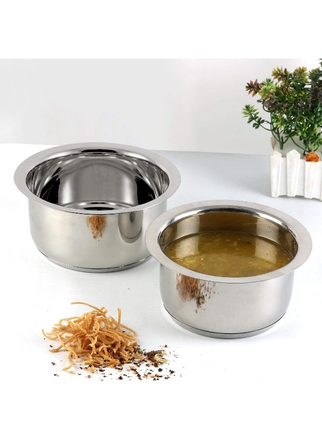 Vinod Stainless Steel, Sandwich Bottom, Tope Set 5 litres and 6 litres - 2 Pieces (Induction and Gas Stove Friendly) Without Lids,2 Years Warranty, Silver - Image 2