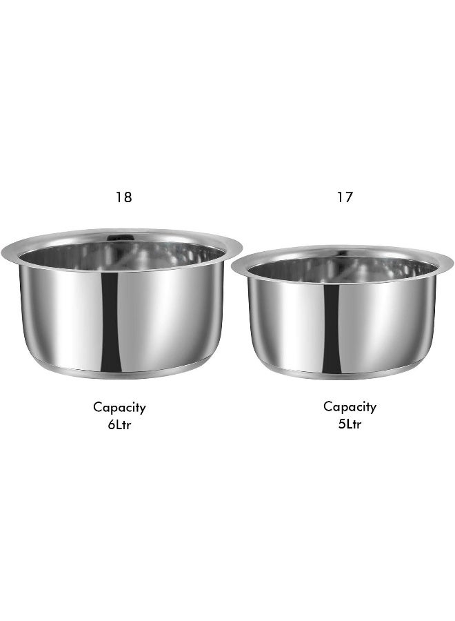 Vinod Stainless Steel, Sandwich Bottom, Tope Set 5 litres and 6 litres - 2 Pieces (Induction and Gas Stove Friendly) Without Lids,2 Years Warranty, Silver - Image 3