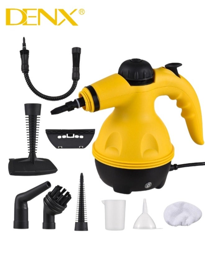Denx - Portable Handheld Steam Cleaner 1200w Multifunctional High Temperature With 9 Pieces Accessories Suitable For Kitchen Sofa Bathroom Window - Image 1