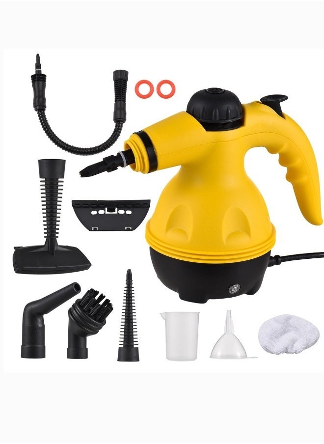 Denx - Portable Handheld Steam Cleaner 1200w Multifunctional High Temperature With 9 Pieces Accessories Suitable For Kitchen Sofa Bathroom Window - Image 1