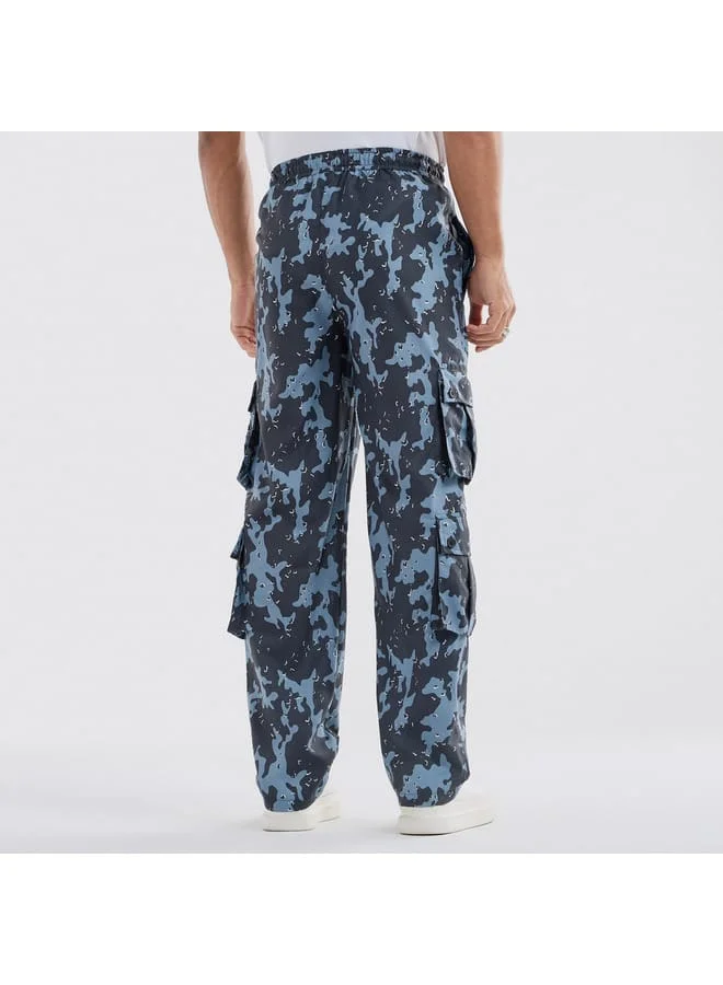 Splash FAV Printed Regular Fit Cargo Pants with Drawstring Closure and Pockets