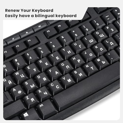 DAMMOMKO 2PCS Russian Keyboard Letter Stickers with Tweezer - Cyrillic Keyboard Letters Replacement Stickers, Russian Alphabet Sticker for Laptop Computer PC Desktop Keyboards, Peel-Off Film, Leave Letters - Image 4