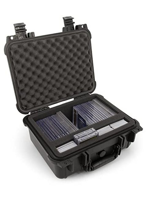 Graded Card Storage Box Compatible With 40+ Bgs Psa Sports Trading Cards With Top Loader Card Storage Case Front Compartment Waterproof Graded Card Case For Slabs And Toploaders