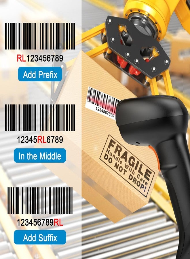 سيمكود ماسح ضوئي للرموز الشريطية أحادية الأبعاد من Symcode USB مع حامل، ماسح ضوئي سلكي محمول باليد يعمل بالليزر مع حامل مرن وكابل، لون أسود غامق - Image 2