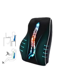 Relax Smart Lumbar Support Pillow And Car Headrest Neck Pillow Ergonomic Design Memory Cotton Headrest And Back Car Waist Pillow And Car Neck Support Pillow For Office Chair Black  - Image 3
