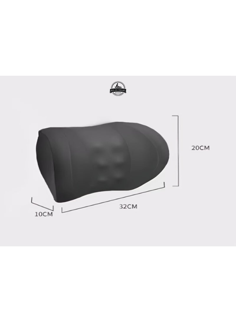 Relax Smart Ergonomic Memory Foam Car Lumbar and Neck Support Pillow Set – Back and Headrest Cushion for Driving and Office Chair (Black) - Image 5