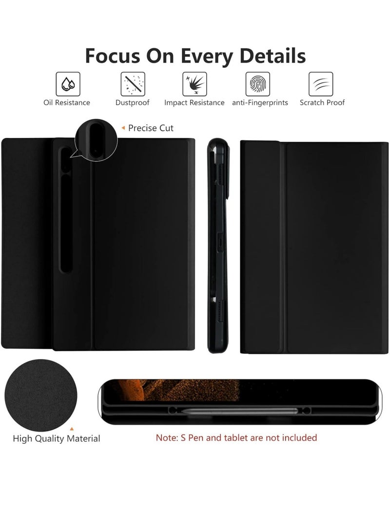Keyboard Case for Samsung Galaxy Tab S8 Ultra 14.6 inch 2022, Magnetically Detachable, Bluetooth Keyboard, Slim Lightweight Stand Cover with S Pen Holder, Auto Sleep/Wake SM-X900/X906,Black - Image 3