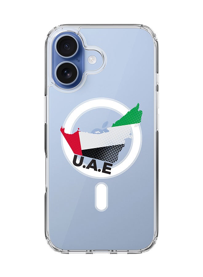 Stylizedd Classic Clear MagSafe Case for iPhone 17 , Hybrid Soft Case Flexible Edges Anti Drop TPU PC Gel Thin Transparent Cover [ Designed for iPhone 17 ] - UAE Map - Image 1