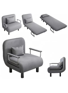 LOKIPA Convertible Sofa Bed Sleeper Chair,Tri-Fold Sofa Bed with 6 Position Adjustable Backrest & Pillow Leisure Chaise Lounge Couch Folding Versatile Upholstered Armchair for Office Small Space (65cm)  - Image 1
