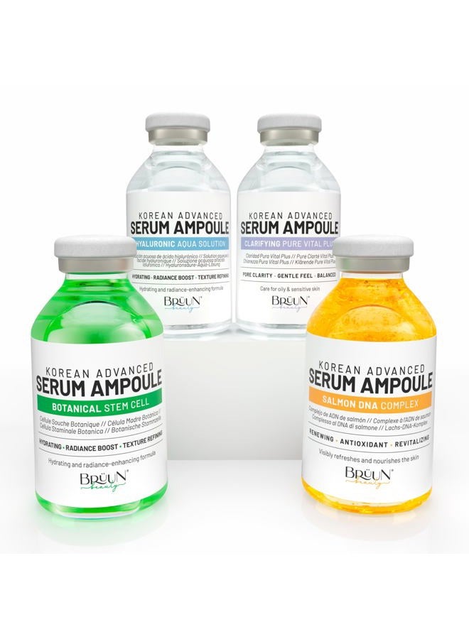 BRÜUN سيروم ميكرونيدلنج الكوري المتقدم - مجموعة أمبولات معززة مختلفة 4 للوجه والجسم تشمل (AC + SC + SD + HY سيرومات التحكم) - يمكن استخدامه مع أو بدون در بن - Image 1