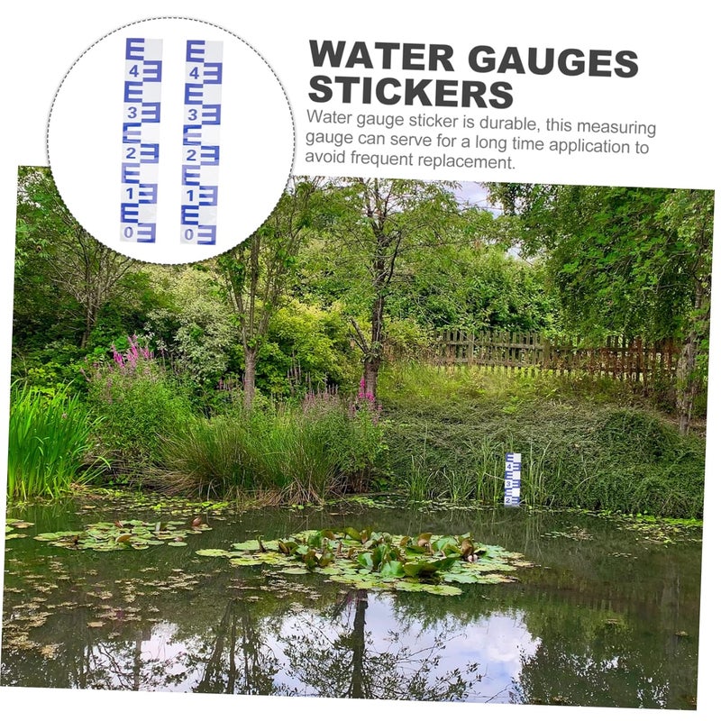 2Pcs Reflective Water Level Gauge Stickers for Rain Pool Tarp Measurement Tool - Image 3