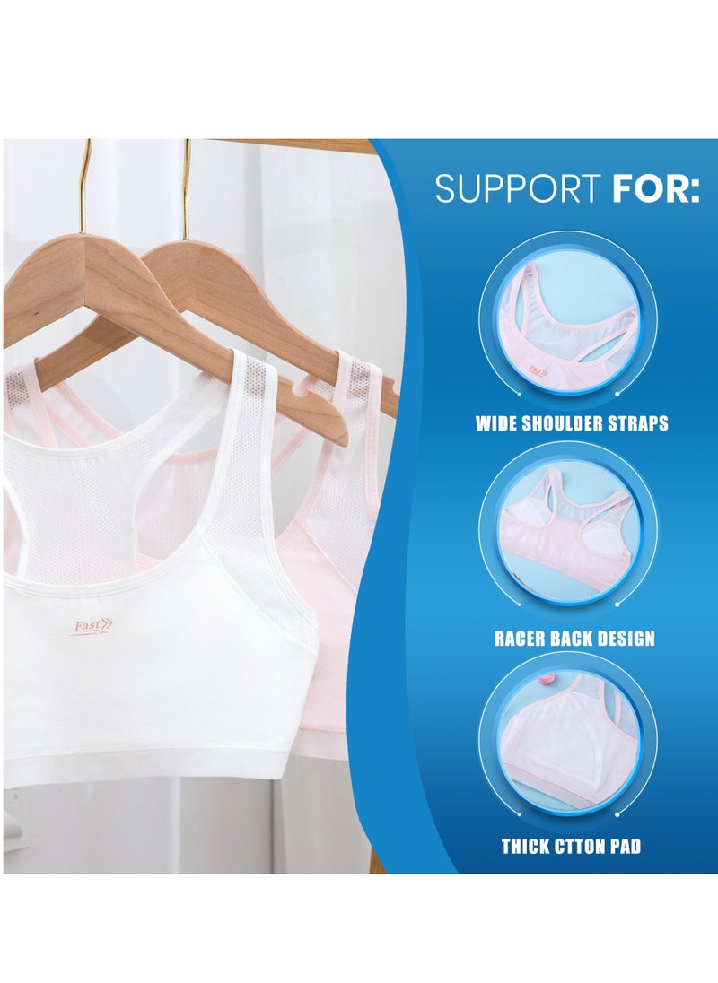 SYOSI - Girls Training Bra, Girls Training Bra-Racerback Sports Seamless Bras, Teen Bra Comfort Seamless 6-15 Years - Image 1