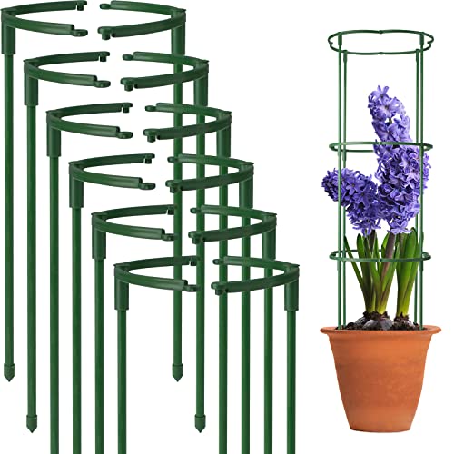 kulusion 12Packs Plant Support Stake Half Round Plant Support, Stackable 3 Tier Garden Flower Support, Plant Stakes for Indoor Outdoor Plants for Tomato,Monstera, Peony, Hydrangea, Climbing Plants - Image 1