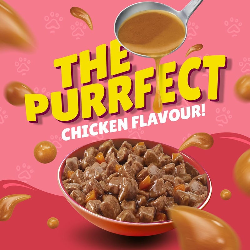 Friskies Kitten Chicken Chunks In Gravy Wet Cat Food Pouch, 26 X 85 G, Yellow - Image 2