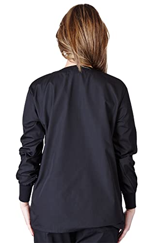 Natural Uniforms Warm Up Scrub Jacket-Black-5X-Large - Image 2