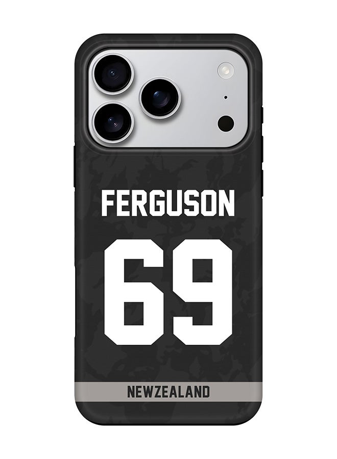Stylizedd Tough Pro Magnetic Case for iPhone 17 Pro, Dual Layer hybrid PC + TPU Mobile Cover Matte - New Zealand Lockie Ferguson, Jersey No 69