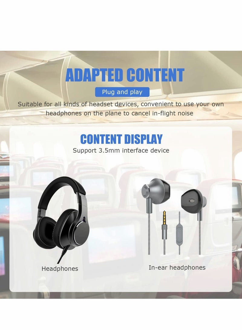 Airplane Headphone Adapter, 3 Pcs Gold Plated 3.5mm Male to 3.5mm Female Stereo Aux Jack Headphone Adapter Compatible with More Headphones - Image 3